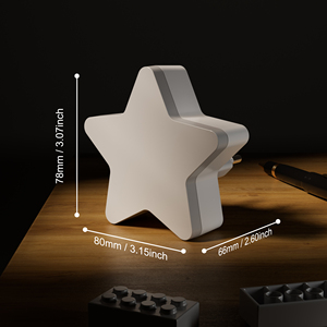 <b>Star</b> Shape LED Night Light 2700K Warm White Light Sensor Plug In <b>Lamp</b> 0.5W Energy Saving for Kids Bedroom - Product Image 4