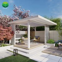 La pergola motorisée en aluminium imperméable couvre le belvédère de toit de persienne de parasol avec le cadre enduit de poudre de louvre
