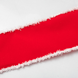 Pita Beludru Natal Nordik dengan Pinggiran Bulu Putih, Pita Berumbai Kawat Multi-warna untuk Pembungkus Kado Liburan - Product Image 6
