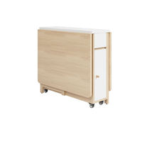Ensemble table et chaises pliantes en bois style crème, multifonctionnel et simple, pour usage domestique, design pliable pratique pour repas mobiles
