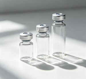 Frascos de Vidrio para Almacenamiento con Cuello Prensado de Varios Tamaños al por Mayor, 3ml 5ml 10ml, Botellas Transparentes de Borosilicato con Tapas Abatibles Plateadas - Product Image 1