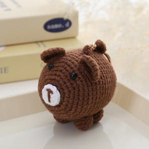 Vente chaude mignon dessin animé Animal <span class=keywords><strong>laine</strong></span> Crochet porte-clés sac tissé à la main pendentif accessoires petits porte-clés en peluche - Product Image 2