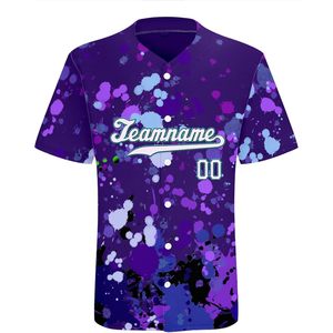 Jersey de béisbol personalizado 2025, diseño de grafiti de neón salpicado con número de nombre cosido/impreso, camisetas de uniforme de ventilador para hombres/mujeres - Product Image 6