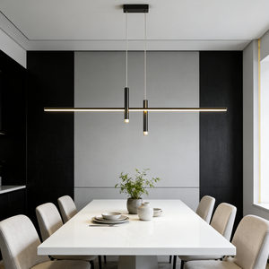 Lampadario Minimalista per Ristorante, Moderno e Semplice per Sala da Pranzo e Bar, Lampadario Creativo a Striscia Lunga <span class=keywords><strong>con</strong></span> <span class=keywords><strong>Faretti</strong></span> - Product Image 1