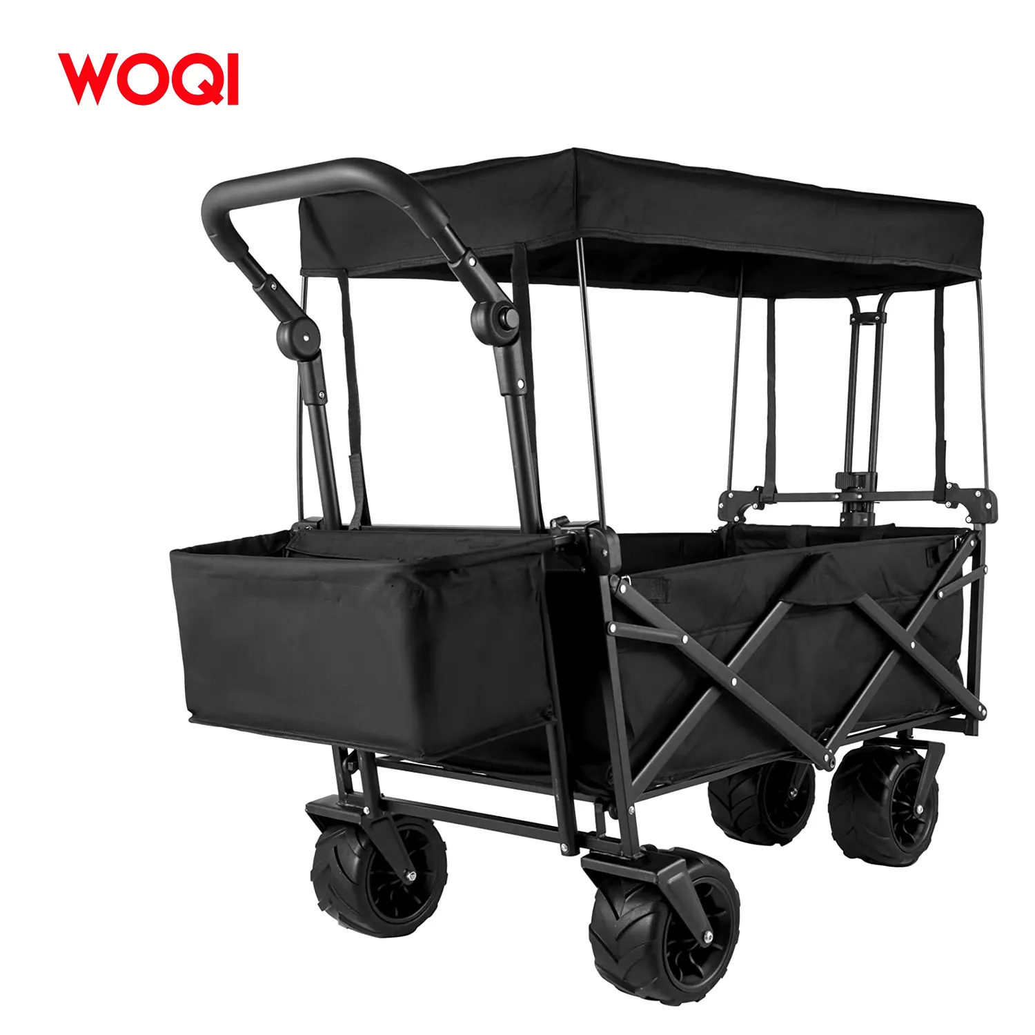 WOQI Hot Selling Großer zusammen klappbarer Gartenwagen-Klapp wagen mit abnehmbarem Baldachin