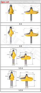 2 Buah 8Mm Batang YG6 Karbida Pisau Klasik Tepi Meja dan Mata <span class=keywords><strong>Router</strong></span> Cetakan untuk Pegangan Pertukangan Alat Pemotong - Product Image 5