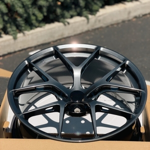 Cerchi Forgiati SHIN in Alluminio 6061-T6 FI-R Finitura <span class=keywords><strong>Nera</strong></span> Diamantata 5x112 5x120 per Audi Golf BMW Benz Camaro <span class=keywords><strong>Corvette</strong></span> - Product Image 2