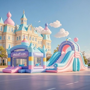 Casa inflable colorida para niños pequeños, castillo hinchable con soplador para niños, producto inflable para patio trasero - Product Image 5