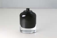 Bouteille de parfum Bouteilles d'huile de conception professionnelle Vaporisateur rond noir elliptique givré 50ml 100ml Bouteille de parfum