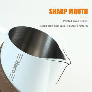 Jarra de Acero Inoxidable 304 de 450 ml ZeroHero para Vaporizar Leche, Jarra para Espresso, Café Latte Art, para Sets de Café y Té - Product Image 5