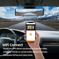 Caméra de tableau de bord pour voiture avec écran tactile de 12 pouces, streaming, Wifi, GPS, rétroviseur, caméra de recul, 4K, 2 canaux, caméra avant et arrière