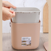 Poubelle de cuisine de bureau en plastique à double compartiment pour séparation des déchets secs et humides avec couvercle – Vente en gros