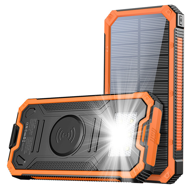 C2 Solar Power Bank Outdoor Waterproof Solar-Powered Wireless-Charging 10W 20000mAh Fast Charging Emergency Power Bank