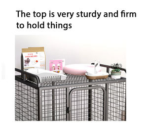 Cage en acier inoxydable pour chien, niche métallique, robuste, facile à transporter, avec roues - Product Image 3