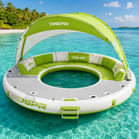 Plateforme flottante gonflable pour parc aquatique avec logo personnalisé, comptoir à cocktails pour les soirées en resort