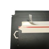 Sobres de embalaje de correo de cartón impermeables biodegradables ecológicos, Impresión de logotipo personalizado, autosellado rígido, negro grueso