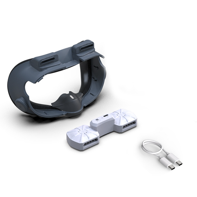 Rechargeable VR Cooling Fan Face Cover for Meta Quest3 VR Headset Face Cover/Pad Cushion Defog Cooler