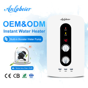 Instant water heater 3.5‑5.5KW <b>knob</b> temp setting IPX4 low‑pressure trigger pump for dormitory condo - Product Image 1