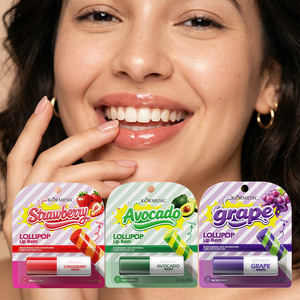 Baume à lèvres coréen KORMESIC Private Label OEM 3g, deux couleurs, saveur raisin, avocat, fraise, enrichi en vitamine E, hydratant, soin des lèvres aux fruits. - Product Image 2