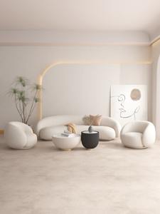 أريكة غرفة المعيشة شقة صغيرة أريكة قماشية حديثة على شكل قوس أريكة استقبال للاستخدام في صالونات التجميل والمستشفيات - Product Image 4