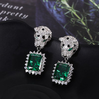 Bijoux fins luxe léopard Design boucles d'oreilles à la mode plein diamant perceuse à haute teneur en carbone pour les mariages fêtes cadeaux Zircon