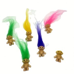 Mini figurines de poupées <span class=keywords><strong>troll</strong></span> vintage, jouets amusants pour enfants, 3 cm, couleur unie, figurines de famille, jouets poupées moches - Product Image 2