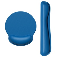Ensemble de tapis de souris et repose-poignets ergonomique en mousse à mémoire de forme, base en caoutchouc, tissus de haute qualité, bleu foncé, motif dessin animé, couleur/logo personnalisable