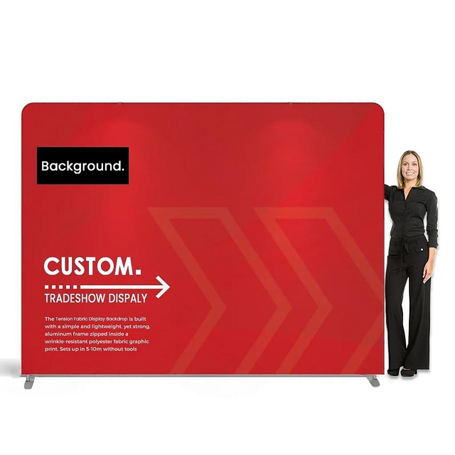 Portable Conference Exhibition Display Backdrop Booth for Events Media Wall Stand Custom Fabric Tension Backdrop Indoor