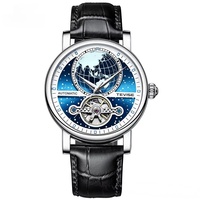 Nouvelle montre mécanique creuse 2026, montre automatique en cuir, montre de loisirs, étanche, montre pour homme