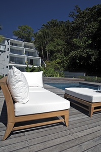 Fauteuil d'angle en teck gauche ou droit pour hôtel, salon ou extérieur, résistant à l'eau - Product Image 2
