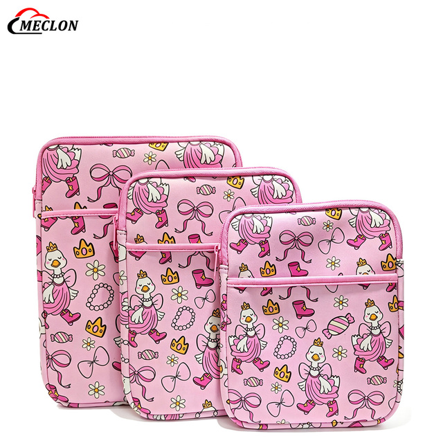 Custom Durable Fashionable Neoprene Kindle & Laptop Sleeve Shockproof Waterproof Zipper 3 Sizes Portable Sublimation Blank Case
