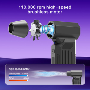 Ventilateur haute puissance 110000 tr/min Souffleur d'air industriel Matériel PVC Batterie 4000mAh 4 vitesses pour équipement de précision Nettoyage de voiture - Product Image 3