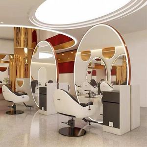 Mirror <b>Table</b> Floor Single and Double-<b>sided</b> Hair Salon Mirror with Light for Hair Cutting, Perming and Dyeing with Cabinet - Product Image 3