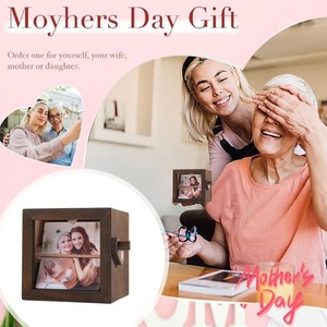 Custom Flip Book telaio a manovella <span class=keywords><strong>Album</strong></span> fotografico personalizzato illuminato <span class=keywords><strong>Album</strong></span> fotografico Mini libro in legno per coppia di donne e uomini - Product Image 5