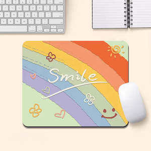 Tapis de souris créatif avec motif de sourire arc-en-ciel, antidérapant, pour claviers d'ordinateurs portables - Product Image 4