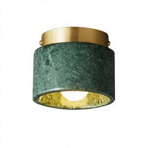 Italienische Luxus-Deckenleuchte aus Grün-Weißem Marmor, Modernes <span class=keywords><strong>LED</strong></span>-Design aus Eisen für Wohnzimmer, Schlafzimmer, Hotel, Bar, Flur und Gang - Product Image 3