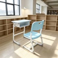 Ensemble de bureau et chaise d'étudiant moderne, bureau individuel, structure métallique durable, mobilier scolaire pour la maison, le bureau ou l'étude