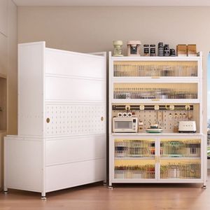 <span class=keywords><strong>Armoire</strong></span> de <span class=keywords><strong>rangement</strong></span> indépendante de 74 pouces avec grand comptoir et portes en verre ajustables, meubles de salle à manger - Product Image 4