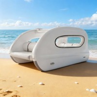 Bateau ponton gonflable à énergie solaire, catamaran pliable, bateau-maison en PVC blanc, garantie 1 an, à vendre, capacité 6 à 10 personnes