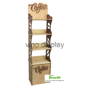 Étagère de supermarché robuste en bois Vino, démontable, simple face, niveaux personnalisables, certifiée résistance aux chutes, pour présentation au sol - Product Image 2