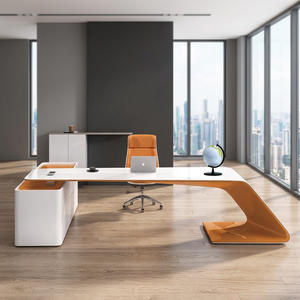 Sanbanfu Fast Delivery 1.6m White Modern Wooden Panel <b>Small</b> Office <b>Desk</b> Living Room Computer Table Easy Assembly Durable Stock - Product Image 4