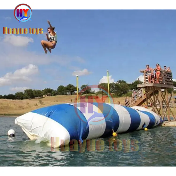 Customized high quality inflatable water catapult blob / inflatable water jumping bag for water game