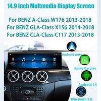 Sistema de Control Central para Automóvil con Android 14, Compatible con DSP, GPS, CarPlay Inalámbrico para Mercedes a CLA GLA 2013-2018