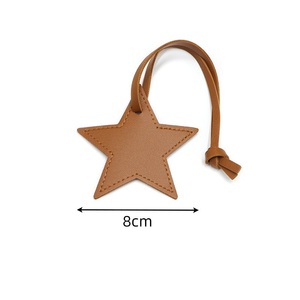 Thời trang sao hình dạng vành da Keychain dễ thương bọc Sao Mặt Dây chuyền năm cánh sao Móc Khóa hành lý tag biểu tượng tùy chỉnh với dây thừng - Product Image 2