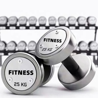 Haltères en acier chromé de haute qualité pour la salle de sport, ensemble d'haltères en acier chromé de 2,5 à 50 kg