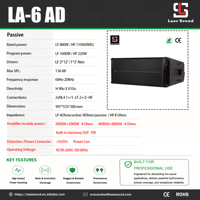 Système audio de scène actif LA-6 Line Array avec double haut-parleur de 12 pouces, DSP FIR allemand, 1600W, pour concert, CE RoHS