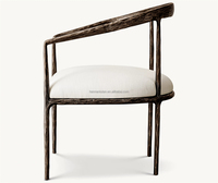 Chaises de salle à manger modernes, simples et élégantes, fauteuil en métal brun pour la maison, le bureau et la villa, couleurs et dimensions personnalisables