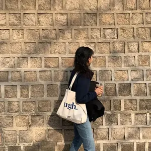 Bolsa de Compras de Lona Natural de Algodón con Logotipo Personalizado al por Mayor, Bolsa de Compras con Diseño de Letras y Tamaño Personalizado - Product Image 4