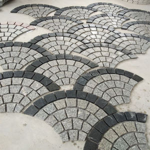 Design personalizzato a forma di ventaglio diverso granito misto vialetto esterno pavimentato in pietra - Product Image 4