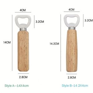Ouvre-bouteille en acier inoxydable avec poignée en bois personnalisée, cadeau créatif pour les amateurs de bière, vente chaude - Product Image 2